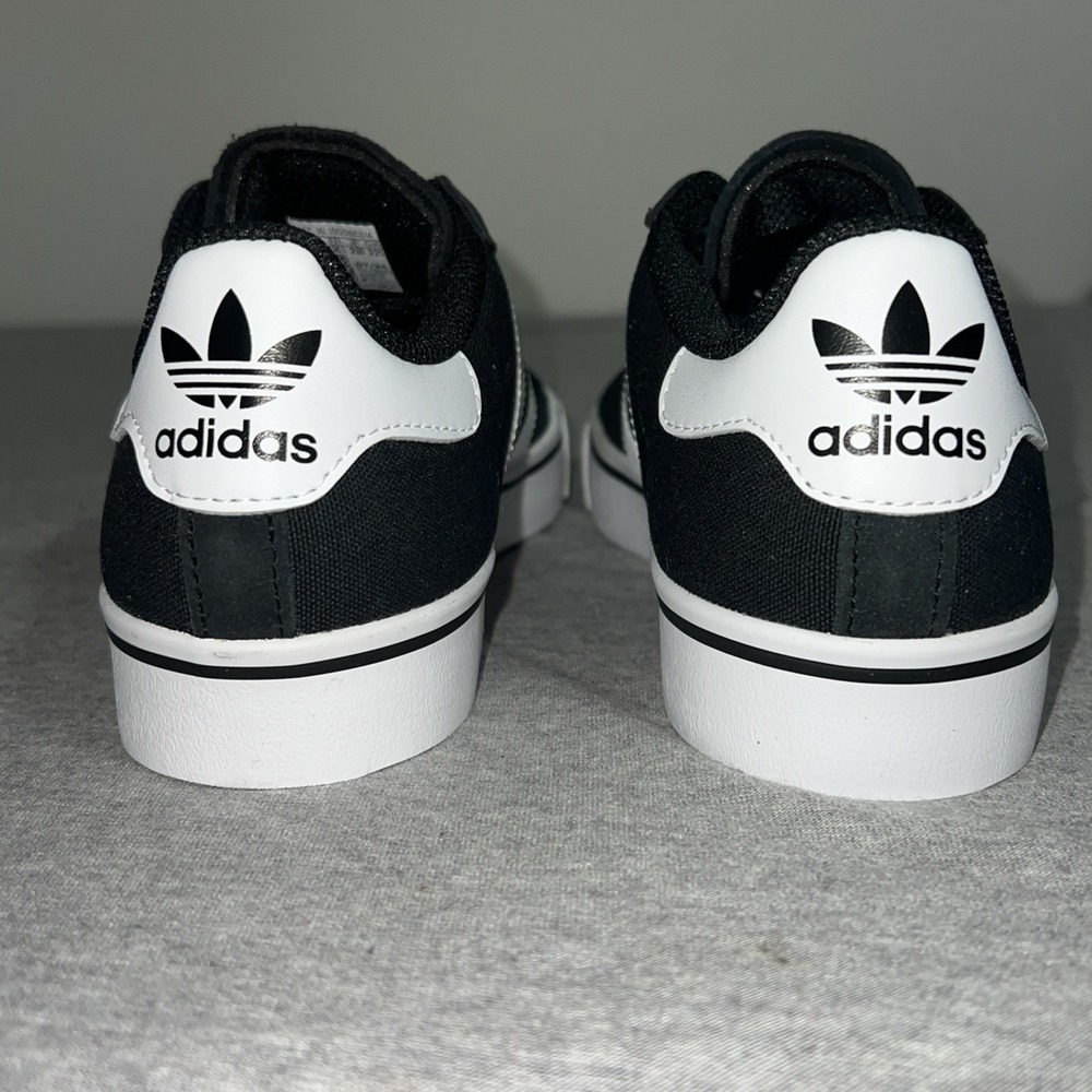 Adidas Campus Vulc J Black White Retro Sneakers Womens 6.5 Kids 4.5 IH8038 - Picture 6 of 16